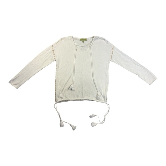 Sigrid Olsen Signature Womens Knit Sweater Top Small Cotton Cashmere Blend Ivory - Picture 1 of 12